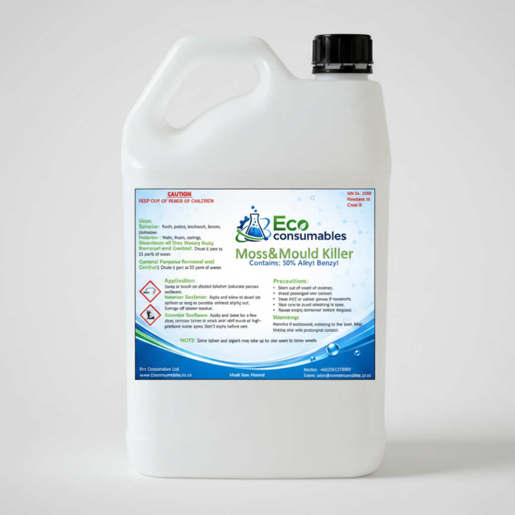 Moss and Mould Killer 50% Benzalkonium Chloride formula for driveways and roofs
