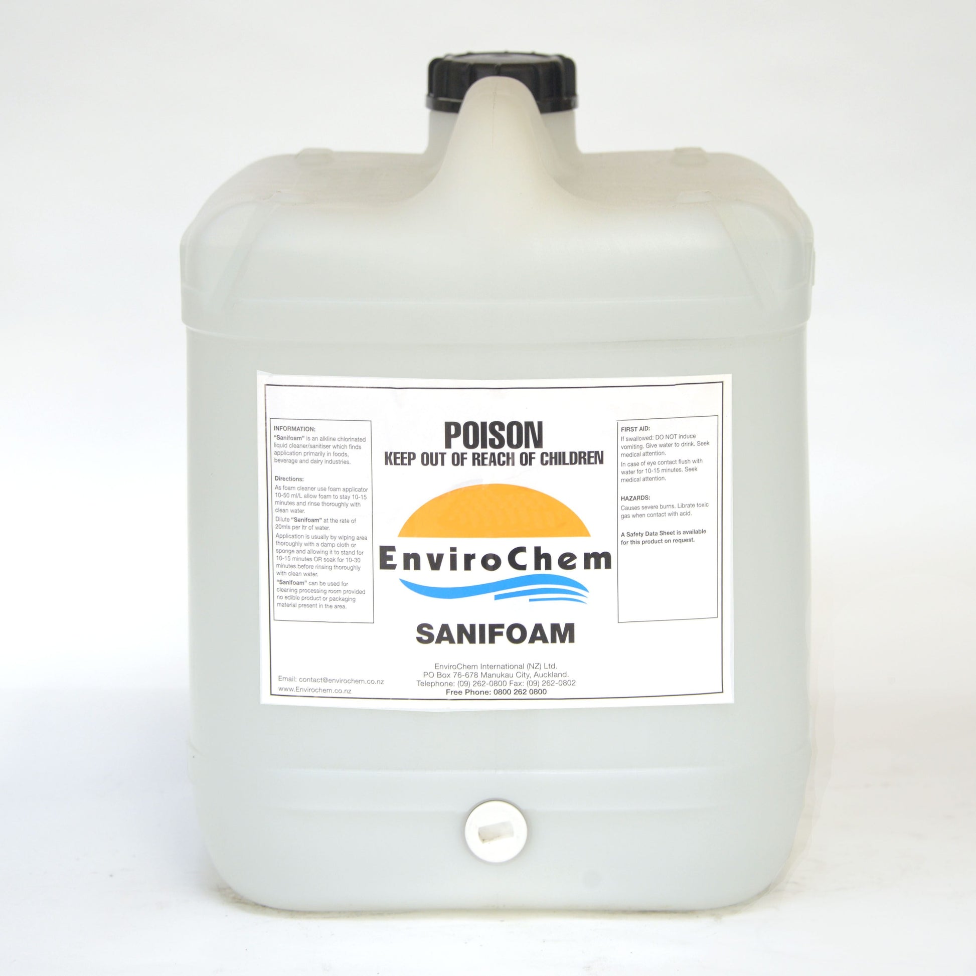 Sanifoam 5L - MPI Approved Chlorinated Foaming Sanitiser NZ