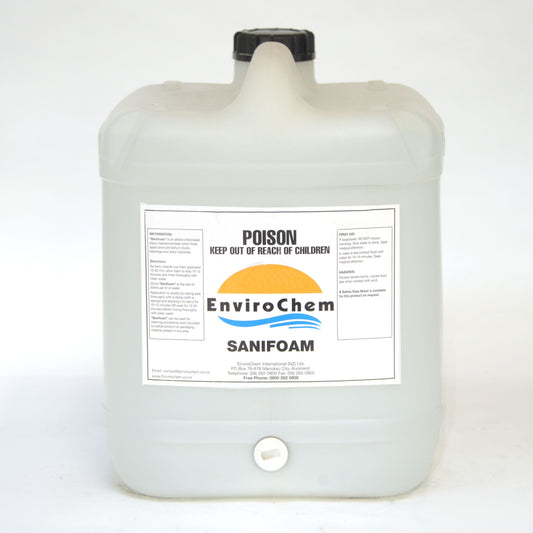 Sanifoam 5L - MPI Approved Chlorinated Foaming Sanitiser NZ